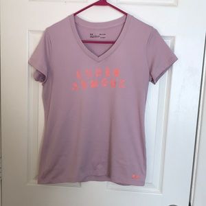 Under Armour Lavender Workout Tee, Size Small